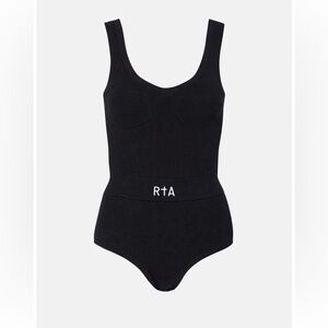 RtA Skin Aileene Bodysuit Black S NWT Sculpting Logo Stretch Cotton